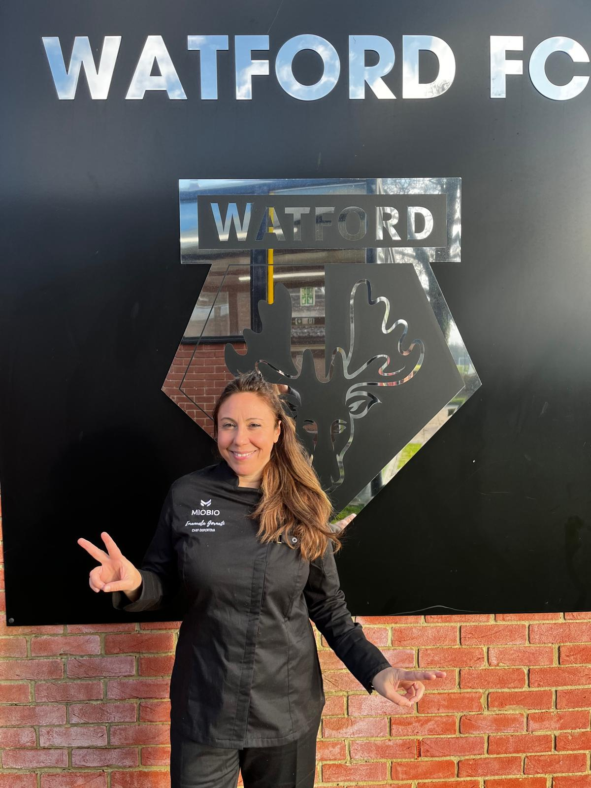 Emanuela Gornati en las instalaciones del Watford FC